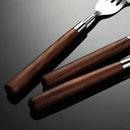 Flatware Set 36 Piece Walnut Handle Silverware Set for 9, 18/8 Stainless Steel Home Kitchen Cutlery Utensils Include Knifvs Forks and Spoons Tableware Set Durable Dishwasher Safe by CozyNest Decor