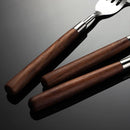 Flatware Set Wood Silverware Set for 12, Cutlery 18/8 Stainless Steel Home Kitchen Utensils Include Knifes Forks and Spoons Tableware Set Durable Dishwasher Safe 48 Piece