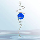 Wind Spinner Tail Gazing Ball Spiral Tail Wind Spinner Stabilizer Sun Catcher Visual Illusion in Spinning Yard Art Decor,Indoor Outdoor Garden Decoration Wind Sculptures-13 in(Dark Blue) by CozyNest Decor