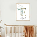 IZI POD Personalized Wooden Name Sign, Floral Monogram Nursery, Eucalyptus tree, Nursery Name Sign Boho Floral Pattern, Baby Name Sign, Wooden name signs for nursery, Wildflower Decor gift/16 by TinyTreasures Baby Boutique