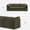 mopio Oversized Modular Sectional Sofa with Fully Removable Covers and Storage, Convertible U, L-Shaped and Sleeper Sectional, Modern Couches with Ottoman Chaise (Olive Green Velvet, 3 Seater) by CozyNest Decor