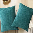 CaliTime Throw Pillow Covers Decorative 20 X 26 Inches Pack of 2 Cozy Chenille Standard Pillow Shams Cases for Couch Sofa Bed Living Room Home Teal by CozyNest Decor