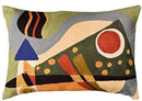 Lumbar Kandinsky Pillow Cover | Green Abstract Pillows | Modern Chair Cushion | Farmhouse Cushions | Handmade Wool Size 14x20 by CozyNest Decor