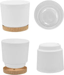ZMTECH Plant Pots, Set of 6 6.5'' Self Watering Plastic Planter with Drainage Hole and Saucer,Modern Decorative Flower Pot for Indoor Outdoor House Plants, Succulents, Flowers - White by GreenHaven Gardens