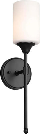 XiNBEi Lighting Wall Sconce, Bathroom Vanity Light with Glass, Wall Fixture Matte Black Finish for Bathroom XB-W1216-MBK by CozyNest Decor