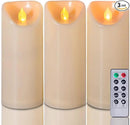 Homemory 3"x7" Outdoor Waterproof Flameless Candles with Timers and Remote Control, Battery Operated Candles, LED Plastic Candles, Ivory, Set of 3 by CozyNest Decor