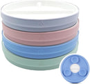 Elk and Friends Kids 6.7” Porcelain Divided Plates with Silicone Suction Sleeves | Suitable for Babies/Kids/Toddlers | Microwave & Dishwasher Safe | Non Slip | Snack Dishes | 4 Pack by TinyTreasures Baby Boutique