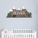 Personalized Name Sign, Mountain nursery decor, Layered Nursery baby name sign, Woodland nursery decor, Woodland theme nursery, Baby woodland nursery, Nursery name sign for boys gift/7 by TinyTreasures Baby Boutique