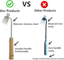 Weed Removal Tool, 2025 New Garden Weeding Tools Manganese Steel Hand Weeder Tool with Handle, 4 Teethes Dual Purpose Manual Weeders Tool Weed Pulling Tool for Garden (Wooden Handle) by GreenHaven Gardens