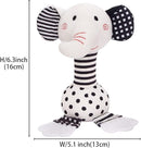 D-KINGCHY Baby Toys 0-12 Months, Black and White Newborn Toys, Soft Plush Rattle Stuffed Animal Toy with Teether and Sound, Developmental Hand Grip Toys (Elephant) by TinyTreasures Baby Boutique