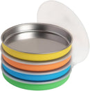 Elk and Friends 7.8” Stainless Steel Non Divided Plates with Silicone Sleeve + Storage Lid | Baby, Toddler, Kids | Dishwasher Safe | Dinner & Snack Plates | 4 Pack by TinyTreasures Baby Boutique