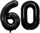 GOER Number 60 Balloons for 60th Birthday Party Decorations,42 Inch Jumbo Foil Helium Balloons for 60th Anniversary (Black) by TinyTreasures Baby Boutique