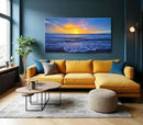 Wall Art Decor Large Sunset Canvas Print Picture Sunrise Ocean Beach Waves Scenery Modern Painting Artwork for Home Office Living Room Bedroom Decoration Framed Ready to Hang, 20x40Inch by CozyNest Decor