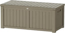 150 Gallon Lockable Resin Deck Box, Waterproof & UV-Resistant Outdoor Storage Box for Outdoor Cushion Storage, Garden Tools & Pool Accessories Storage, Gray by GreenHaven Gardens