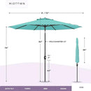 Midtown Umbrellas 10-Year-No-Fade - 6 Ft - UV Proof Red Polyester Fabric - Umbrella Outdoor Patio, Auto-Tilt Aluminum Frame Large Patio Umbrella for Garden, Pool & Deck - Black Pole by GreenHaven Gardens