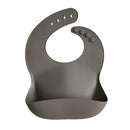 mushie Silicone Baby Bib | Adjustable Fit Waterproof Bibs (Dove Gray) by TinyTreasures Baby Boutique