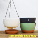 3 Pack Plastic Hanging Planters Set ,8.3 Inch Hanging Flower Plant Pot with Drainage Hole for Indoor Outdoor Plants, Round Hanging Basket with Removable tray for Home Garden Porch Balcony Patio Decor by GreenHaven Gardens