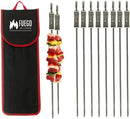 Stainless Steel Skewers | 17.5" Long for Grilling with Slider | Set of 8 | Kabob BBQ Skewers |Kebab | Reusable | Dishwasher Safe | by GreenHaven Gardens