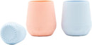 WeeSprout Silicone Baby Training Cups - Set of 2 Soft Silicone Cups - 2 oz Open Cup for Baby 6+ Months - Non-Slip Grip, Weighted Base - Gentle on Gums & Teeth (Pastel Blue & Pastel Coral) by TinyTreasures Baby Boutique