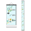 Flowers Plants Growth Chart for Kids Baby Height Chart Ruler Removable Canvas Wooden Frame Hanging Wall Rulers Measurement Charts for Floral Toddler Room Decor - 79"X7.9" with Black Wood by TinyTreasures Baby Boutique