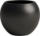 DTY Signature Mount Sherman Lightweight Durable Modern Fiberstone Sphere Planter for Indoor & Outdoor Drainage Hole & Rubber Plug Weather Resistant, 13.5" H x 17" Dia, 12" Opening- Medium, Black by CozyNest Decor