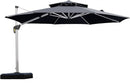 PURPLE LEAF 12 Feet Double Top Round Deluxe Patio Umbrella Offset Hanging Umbrella Outdoor Market Umbrella Garden Umbrella, Grey by GreenHaven Gardens