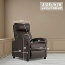 BestMassage | Recliner Chair | with 2 Point Massage Function | Pu Brown | with Lumbar Support, Adjustable Push Back, Footrest & Padded Seat | Easy Assembly | for Living Room, Home Theatre by CozyNest Decor