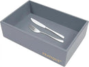 Bamboo Drawer Organizer - Kitchen Utensil Organizer Silverware Tray Cutlery Holder，Office Desk Supplies and Accessories,8.9 * 5.9 * 2.6,Grey by CozyNest Decor