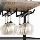Bar Cart, 3-Tier Bar Cart for The Home, Home Bar Serving Cart with Glass Holders, Beverage Cart for Kitchen, Dining, Party Room, Rustic Brown and Black BC03BR by CozyNest Decor
