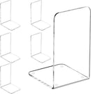 Lulonpon 6 Pieces Book Ends, Bookend, Books Ends for Shelves, Books Ends for Heavy Books, Clear Bookends, Acrylic Bookends for School, Library,Desktop Organizer and Book Shelves by CozyNest Decor