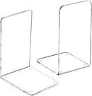 Lulonpon 2 Pieces Book Ends, Bookend, Books Ends for Shelves, Books Ends for Heavy Books, Clear Bookends, Acrylic Bookends for School, Library,Desktop Organizer and Book Shelves by CozyNest Decor