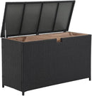 Super Patio Outdoor Patio Storage Box Waterproof, 120 Gallon Large Deck Box Wicker Storage Bin for Cushions, Garden Tools, Black by CozyNest Decor
