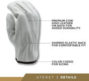 ATERET 36 Pairs Medium Heavy Duty Durable Cowhide Leather Work Gloves I Driver Gloves for Truck Driving, Warehouse, Gardening, Farming by GreenHaven Gardens