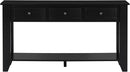 Farmhouse Modern Console Table 55.4-Inch Entryway Sofa Table with Drawers & Storage Shelf for Living Room Hallway Entrance, Black by CozyNest Decor