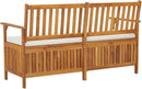 vidaXL Patio Storage Bench 58.3" - Solid Acacia Wood with Cream White Cushion - Versatile Wooden Bench for Indoor and Outdoor Use - with Ample Storage Space by CozyNest Decor