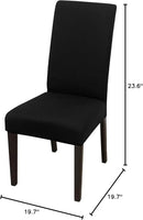 JQinHome Dining Chair Covers Dining Room Chair Slipcovers, High Stretch Removable Washable Parsons Chair Slipcover for Home Party Hotel Wedding Ceremony (Black) by CozyNest Decor