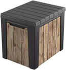 Outdoor Storage Box, Wood-Look Resin Deck Container, Indoor/Outdoor Storage, Ash Wood Brown (30 Gallon) by CozyNest Decor
