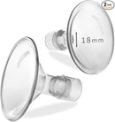 PumpMom 18mm Small Breastshields Compatible with Medela Breast Pump Parts, Replace Flange for Medela Accessories, Not Original PersonalFit Shield Pump Parts, 2pcs by TinyTreasures Baby Boutique