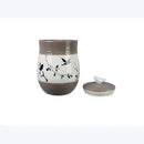 Young's Inc. 4 Pcs Set Botanical Ceramic Canisters- Storage Container for Kitchen and Bathroom - Beautiful Home Decor Accent to Store Food, Coffee, Tea, and More - Brown, White by CozyNest Decor