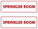 Signs ByLITA Standard Sprinkler Room Sign (White/Red) - Small 2 Pack by GreenHaven Gardens