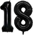 GOER Number 18 Balloons for 18th Birthday Sweet 18 Party Decorations,42 Inch Jumbo Foil Helium 81 Balloons for 81st Birthday Party Decoration (Black) by TinyTreasures Baby Boutique