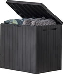 Keter City 30 Gallon Resin Outdoor Storage Box and Patio Storage Box Side Table for Pool and Garden Accessories, Dark Grey by GreenHaven Gardens
