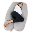 Meiz Pregnancy Pillow, Cooling Silky Pregnancy Pillows for Sleeping, Maternity Body Pillow for Pregnant Woman with Cooling Silk Jersey Cover, Light Grey by TinyTreasures Baby Boutique