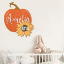 Personalized Wooden Name Sign, Round 3D Nursery Name Sign, Pumpkin Sunflower Nursery, Baby Name Sign, Wooden name signs for nursery, Little Pumpkin Decor, Baby Shower, Name signs for kids gift/14 by TinyTreasures Baby Boutique