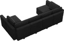 Belffin Modular Reversible Sectional Sofa U Shaped Couch with Storage Seat with Chaise Velvet Black by CozyNest Decor