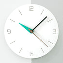 Stephanie Imports Modern Minimalist White & Teal Green Silent Wall Clock by CozyNest Decor