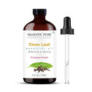 Majestic Pure Clove Essential Oil with Glass Dropper - Huge 4 Fl Oz - 100% Pure and Natural Clove Oil - Premium Grade Essential Oils for Diffuser, Aromatherapy, Soap and Candle Making by CozyNest Decor