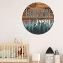 Personalized Wooden Name Sign, Round 3D Nursery Name Sign, Baby Name Sign, Wooden name signs for nursery, Woodland Forest nursery decor, Baby Shower, Name signs for kids room, Nursery art gift/12 by TinyTreasures Baby Boutique