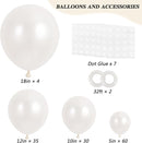 RUBFAC 129pcs Pearl White Balloons Different Sizes 18 12 10 5 Inch for Garland Arch Kit, Latex Balloon for Wedding Engagement Anniversary Bridal Baby Shower Birthday Party Decoration by TinyTreasures Baby Boutique