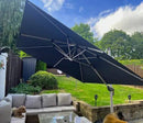 PURPLE LEAF 11 Feet Double Top Deluxe Solar Powered LED Square Patio Umbrella Offset Hanging Umbrella Outdoor Market Umbrella Garden Umbrella, Grey by GreenHaven Gardens